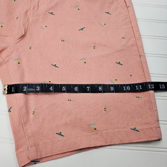 Jachs Men's Pink Surfer Print Stretch Twill Chino Bleecker Shorts Size 33 NWT - Picture 15 of 15
